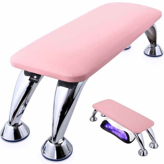 Sorreni Reposabrazos para Nails Tech - Reposabrazos de uñas antideslizante, soporte de mano de manicura desmontable, Reposabrazos Para Manicura (rosa)