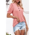 thumbnail image 3 of ONLYSHE Womens Summer Cute Henley Tunic Tops Short Sleeve Casual Loose Fit V-Neck T Shirts Blouse, 3 of 5