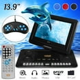 thumbnail image 2 of 13.9" Portable DVD Player, with 10.1" HD 270? Rotatable Display Screen,800x480 Resolution 16:9 LCD Screen 110-240V, DVD Player for Car, 2 of 14