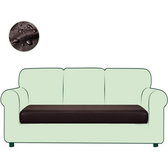 CHUN YI PU Waterproof Stretch Leather Cushion Slipcovers (Sofa, Chocolate)