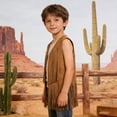 thumbnail image 6 of JAJAHO Girls Suede Tassels Vest Cowgirl Outfits Ethnic Style Sleeveless Open Front Fashion Jacket Bohemian Kids Clothing 5-12 Years Hippie Soft Tops, 6 of 7