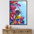 thumbnail image 2 of Titmouse Bird Sitting On A Berries Branch Near A Birdhouse 24 in x 32 in Framed Painting Canvas Art Print, by Designart, 2 of 5