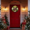 thumbnail image 6 of Christmas Wreath Artificial 18 Inch - Front Door Wreath with Red Bow, Berries, Christmas Balls and Golden Flower for Window Wall Decor, 6 of 8