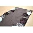 thumbnail image 3 of Decorative Table Runner Chocolate Brown, Ivory, Wine, 16 inch wide x 108 inch extra long Silk Wine And Silver Pipe Sequins Beaded Table Runner Deep Purple Motions - Satin Ribbon, 3 of 4
