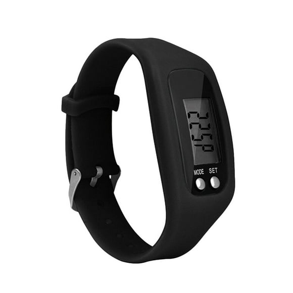 Podómetro multifunción LED Reloj deportivo de ocio Control de calorías Reloj electrónico Negro