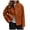 Brown-B4Wff, variant on Womens Double Cropped Peacoats Wool Blend Casual Overcoat Long Sleeve Jacket Soild Color Business Casual Winter Warm Short Jacket