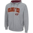 thumbnail image 2 of Men's Colosseum Heathered Gray Virginia Tech Hokies Arch & Logo 3.0 Full-Zip Hoodie, 2 of 3