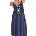 thumbnail image 2 of yingyy Femmes Mode Casual Impression Robe de Soleil Sans Manches Imprimé Robe Tunique Bleu Foncé XL, 2 of 3