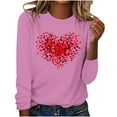 thumbnail image 2 of Spring Tops for Women 2025 Viikei Womens Sweatshirts with No Hood,Plus Size Tops Long Sleeve,Women's Valentine's Day Fashion Print Loose Comfortable Crew-neck Long Sleeve Tops Pink XXL, 2 of 4