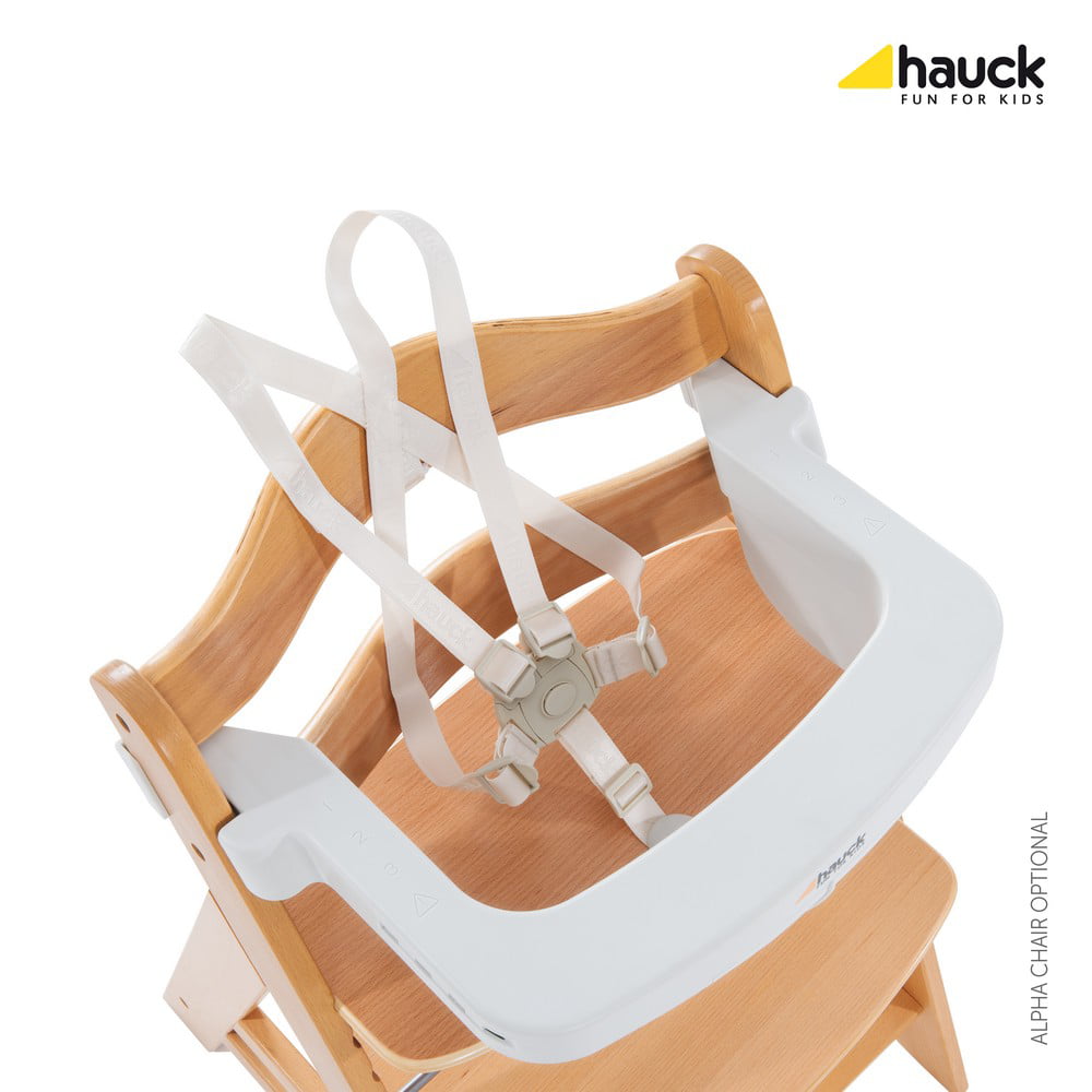 5-Point Highchair Set Removable 3-in-1 & Alpha 6 Moulding, Edge, Cup Months White, Harness, Tray, Table Tray Hauck Wooden Hauck Adjustable Alpha, Elevated Table, for