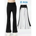 thumbnail image 2 of Ingzy 2-Pack Girls High Waisted Bell Bottoms Stretch Yoga Leggings Athletic Casual Pants, 2 of 9