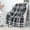 Plaid Black, variant on Blue Sherpa Throw Blanket, Super Soft Warm Cozy Reversible Fuzzy Fleece Snowflake Patterns Holiday Blanket 50" x 60" for Couch Sofa Bed, Home Decor, Lightweight