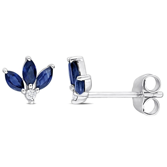 Everly Women's Sapphire 10k White Gold Earrings