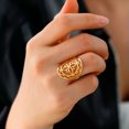 thumbnail image 5 of RSAMD Chakra Mandala Flower Rings for Women Adjustable Stainless Steel Rings Jewelry-Gold, 5 of 7