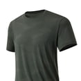 thumbnail image 4 of LEKWK Cooling Shirts for Men Short Sleeve Crew Neck Geometric Texture Athletic Tee Qick Dry Breathable Mesh Shirt Workout Running Tops Army Green XXS, 4 of 5