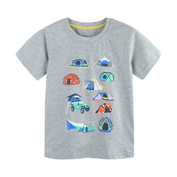 Boys Crew Neck T-Shirts Little Kids Short Sleeve Tops forToddler Boys Summer Casual Graphic Tees