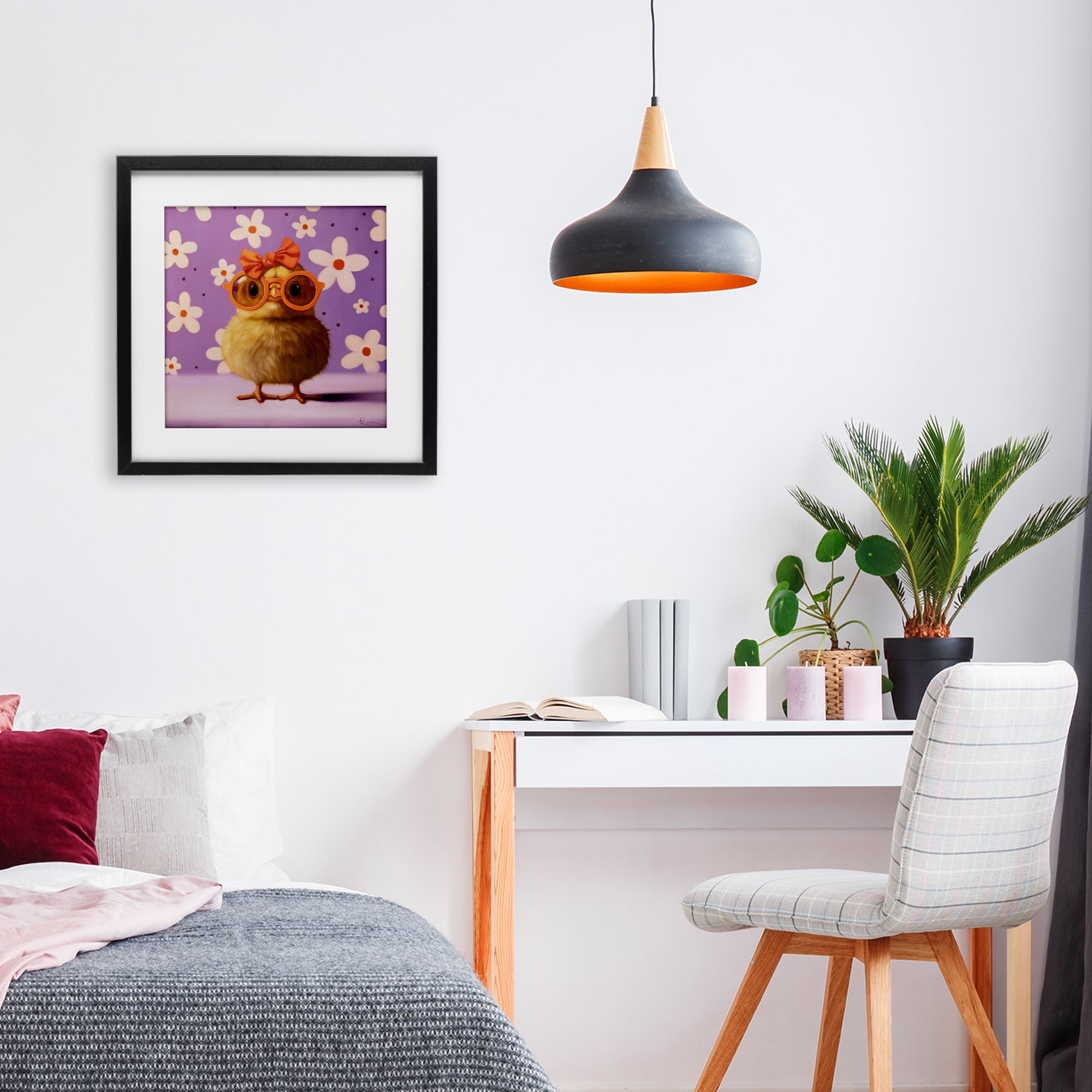 Stupell Industries Bow Peep Groovy Chick Black Framed Print Under Glass, design by Lucia Heffernan