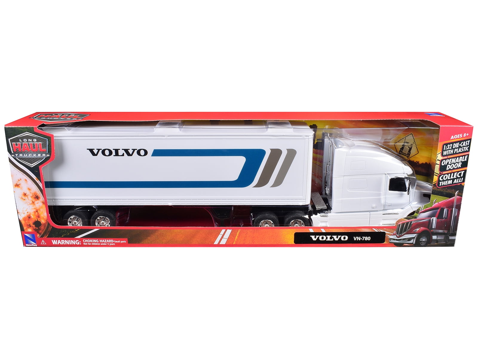 Volvo VN-780 Truck with Dry Van Trailer White 