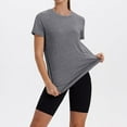 thumbnail image 6 of Npasoilc Sports Shirts for Women Short Sleeve Round Neck Pullover Tops Lightweight Breathable Sun-Protective Athletic Fitness Shirts Casual Loose Tops, 6 of 8