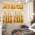 thumbnail image 3 of Sunflower Bee Kitchen Curtain Valance Set 35.8 Inch Long Tier Curtains Cafe Curtains Rod Pocket Valances for Living Room Bedroom Bathroom Farmhouse Rustic Country Window Curtains, 3 of 4