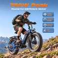 thumbnail image 2 of SAMEBIKE Electric Bike for Adults, 750W Peak Motor, 28 MPH, 48V 20Ah Removable Battery, 20"x4.0" Fat Tire E-Bike, Hydraulic Disc Brakes, 90-Mile PAS Range for Snow, Beach and Commuting, 2 of 9