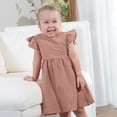 thumbnail image 2 of mgoYE Toddler Girl Dresses Toddler Girls Dress Cotton Linen Ruffle Backless Sleeveless Kids Casual Party Dresses(Pink,3-4 Years), 2 of 7