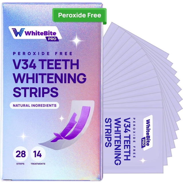 Tiras blanqueadoras dentales Whitebite Pro V34, 28 tiras
