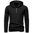 thumbnail image 7 of Men's Quarter Zip Hoodies Fashion Zip Up Athletic Workout Casual Pullover Gym Fitness Sweatshirt, Muscle Fit Design, Breathable and Flexible for Sports and Daily Activities,Black,2XL, 7 of 7