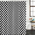 thumbnail image 3 of Black White Plaid Waterproof Fabric Shower Curtain,Modern Buffalo Check Gingham Art Waterproof Fabric Shower Curtain for Bathroom Curtains Bathtubs Hotel Shower Curtains with 12 Hooks Long 72x78in, 3 of 8