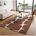 Block Pattern Area Rug Hand Tufted Brown Geometric Blocks Patterned Wool Area Rug for Living ...