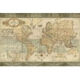 thumbnail image 2 of Coulter, Cynthia 24x17 Gold Ornate Wood Framed with Double Matting Museum Art Print Titled - Classic World Map, 2 of 4