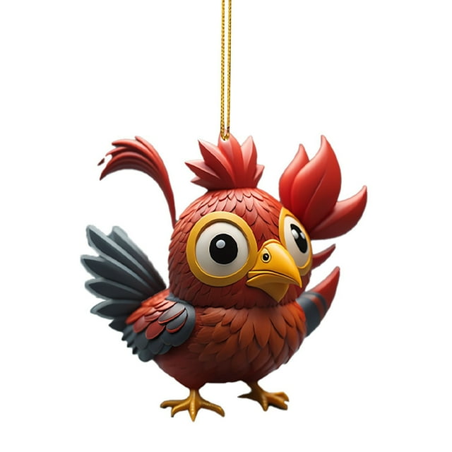 Matoen12 Cute Rooster Car Pendant Home Tree Decoration Christmas Tree Ornament Home Decor
