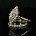 thumbnail image 2 of 3Ct Marquise Lab-Created Diamond 14K Yellow Gold Plated Bridal Set Ring, 2 of 3