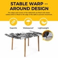 thumbnail image 4 of Grey Black Leaves Table Cloths for 3 Foot Rectangle Tables, Summer Botanical Watercolor Leaf Patio Waterproof Elastic Fitted Tablecloths, Washable Rectangular Table Cover for Camping, 4 of 8