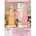thumbnail image 3 of Árbol de Navidad HMASYO desplegable 1,5 m oropel rosa, 3 of 9