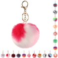thumbnail image 2 of Pom Pom Keyring Faux Fur Decorative Fuzzy Ball Keychain Bag Charm for Women, 2 of 10