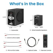 Acoustic Audio by Goldwood AA5240 Home Theater 5.1 Bluetooth Speaker System with Optical, USB and SD Inputs, Black