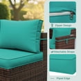 thumbnail image 4 of HONEY HOME 14 Piece Patio sectional cushions relacement set, 4" Outdoor Furniture Couch Cushion Fits 6-Seat Sectional Rattan Conversation Set, Waterproof, Fade-Resist, 4 of 7