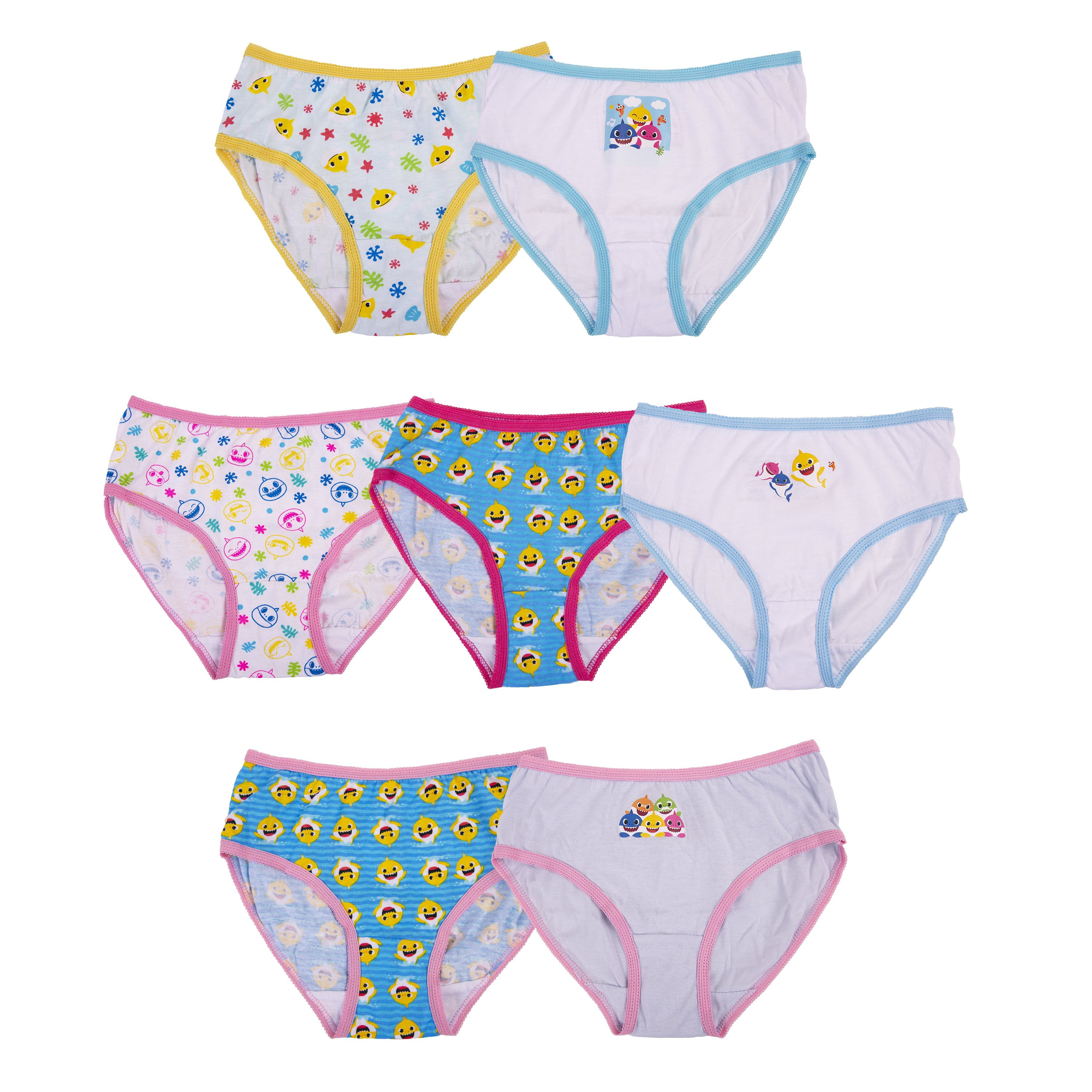 Baby Shark Big Girls Underwear Multipacks, Shark7pk, 6