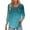 Blue, variant on BangWanChi Women's New 3/4 Sleeve Round Neck Cover Casual Pleated Tunic Top Curved Hem Printed Fashion Tops