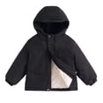 thumbnail image 4 of BXJX Boys Fleece Lined Jackets, Zipper Long Sleeve Outdoor Waterproof Winter Hooded Coats Black Size 7-8 T, 4 of 5