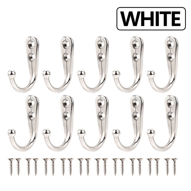 MYG 10X Hooks Wall Hanger Stainless Alloy Coat Hat Clothes Robe Holder Rack Hook