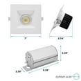 thumbnail image 4 of LUXRITE 6 In. LED Regressed Light with Square White Trim, 22W, 1800LM, 5CCT, 38 Beam, Dimmable, Twist-N-Lock CRI90 ETL, 4 of 7