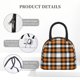 thumbnail image 4 of Balery Orange Plaid Bolsa de Almuerzo para Mujeres, Caja de Almuerzo, Bolsa de Almuerzo Pequeña Impermeable, Tote de Almuerzo Reutilizable con Gran Capacidad, 4 of 6