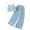 Blue, variant on WOYY Big Girls Summer Outfits Sleeveless Ruffle Camisole & Pleated Pants, Sizes 7-8Y