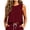Wine, variant on Noric Women's Cotton Linen Tank Tops Solid Color Crew Neck Casual Loose Fit Summer Beach Crop Pullover Tops