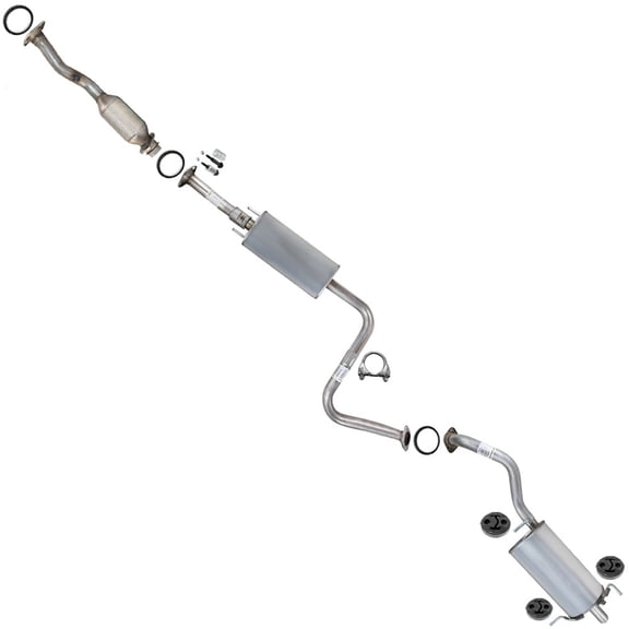 Northeastern Exhaust | Stainless Steel Rear Catalytic, Resonator & Muffler Exhaust System Kit Fits 2009-2012 Nissan Sentra 2.0L Sedan - Direct Fit