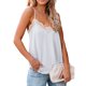 thumbnail image 1 of Camisola con cuello en V para mujer, camiseta sin mangas con ribete de encaje y tirantes finos, camiseta básica sin mangas para verano, 1 of 7