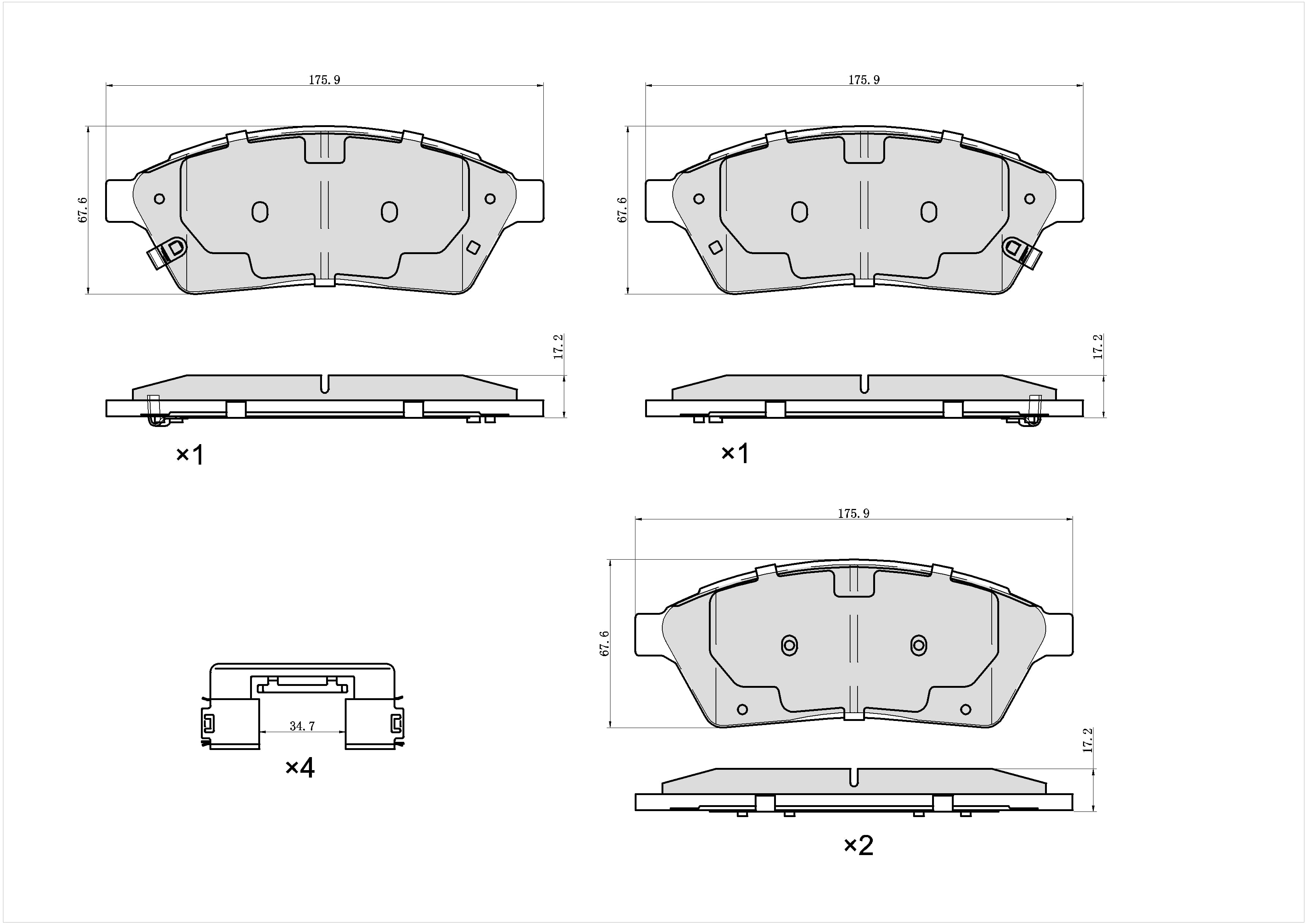 Winstop Brake Pad Set, Front WS.1422.0.C, Cadillac SRX 2016-2010