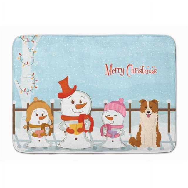 Carolines Treasures BB2450RUG Merry Christmas Border Collie Red & White Machine Washable Memory Foam Mat